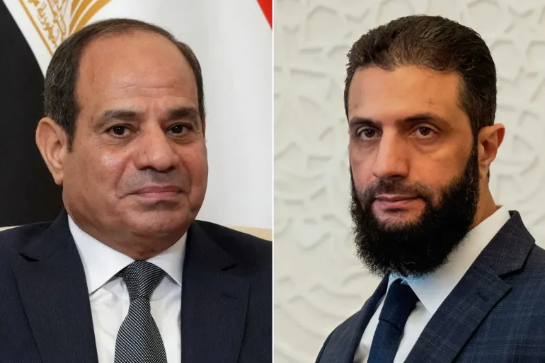 السيسي يهنئ أحمد الشرع بتوليه رئاسة سوريا