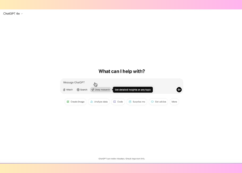 صورة توضح ميزة البحث العميق في ChatGPT