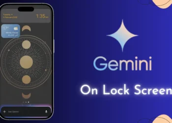 صورة تعرض ميزة Gemini على شاشة قفل هاتف أندرويد
