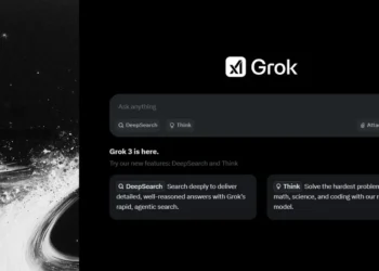 لقطة شاشة لواجهة Grok 3 على منصة X تعرض ميزات Deep Search وThink.
