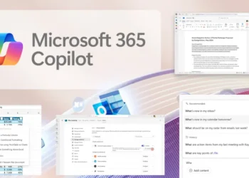 لقطة شاشة لواجهة Microsoft 365 Copilot توضح الميزات الجديدة