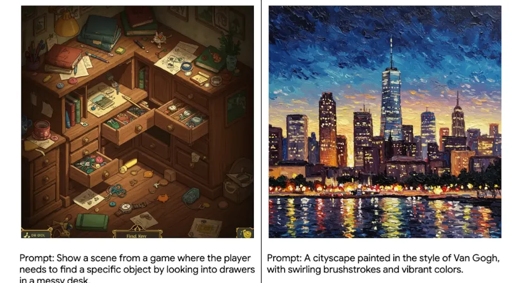 صورة توضح كيفية توليد صورة باستخدام نموذج Imagen 3 عبر واجهة Gemini API.