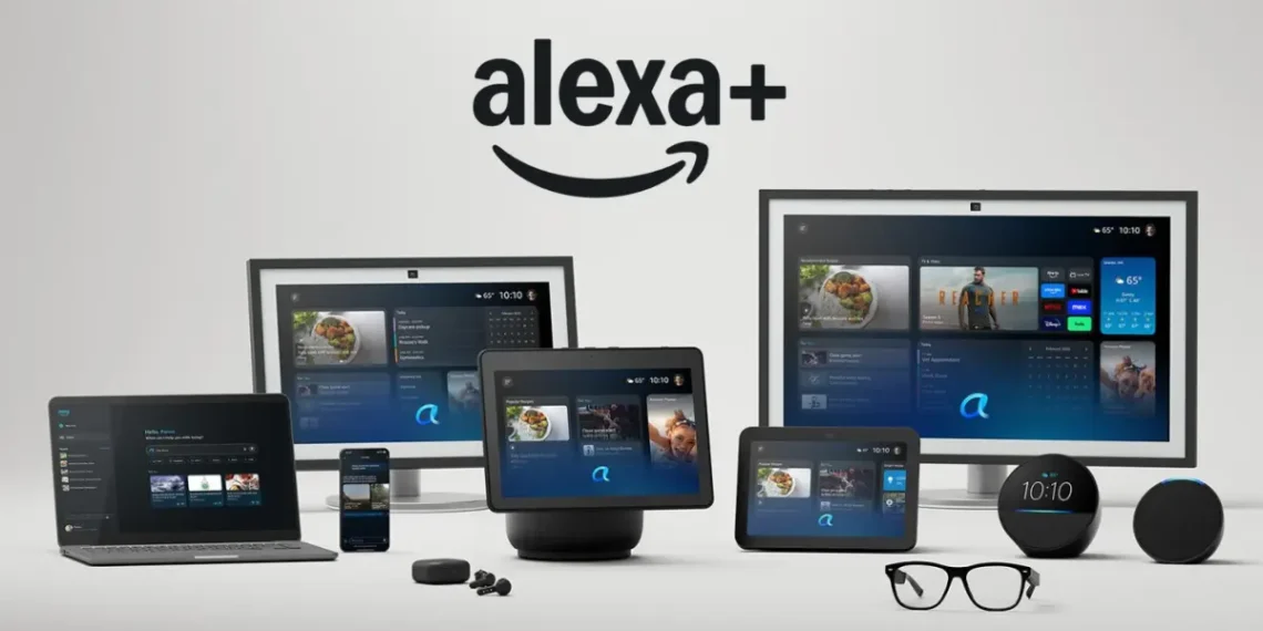 صورة توضيحية لمساعد أمازون الصوتي الجديد Alexa Plus، يعرض ميزاته المتقدمة بالذكاء الاصطناعي والتحكم في الأجهزة الذكية.