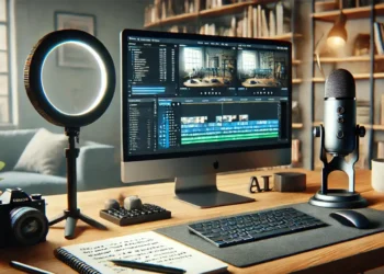 صورة تعبيرية لإنشاء محتوى بالذكاء الاصطناعي بدون الظهور أمام الكاميرا.