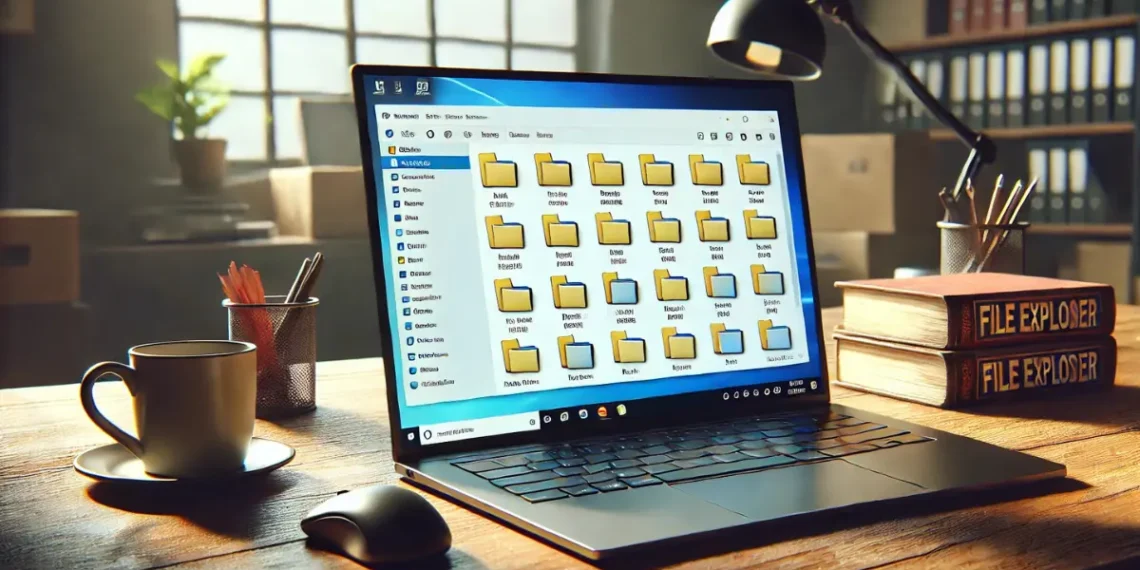 صورة توضح كيفية إخفاء الملفات والمجلدات داخل مستكشف الملفات في نظام ويندوز