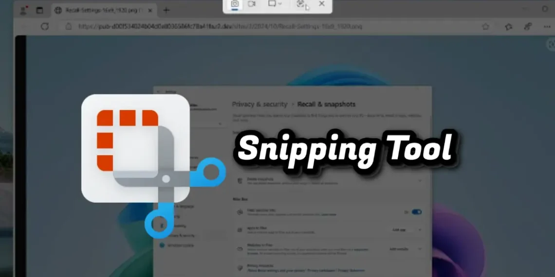 صورة توضح كيفية استخدام أداة القص في ويندوز 11 لاستخراج النصوص باستخدام ميزة OCR الجديدة.