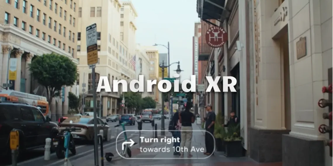 صورة توضح نظارات جوجل الذكية مع تقنية تتبع حركة العين وسماعات الرأس من جوجل