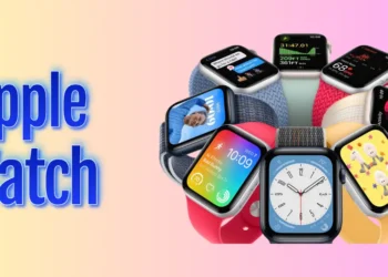 صورة توضح مفهوم استخدام كاميرات في ساعات Apple Watch المستقبلية مع تقنيات الذكاء الاصطناعي والذكاء البصري.