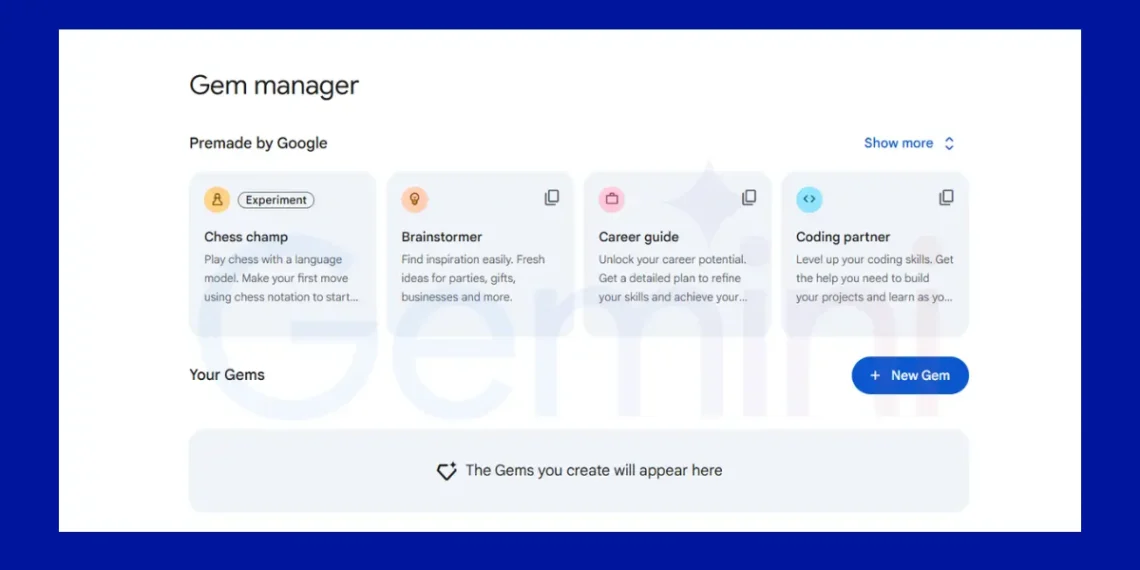 صورة توضح كيفية تخصيص Gemini Gems لإنشاء روبوت ذكاء اصطناعي مخصص لاحتياجاتك الشخصية.