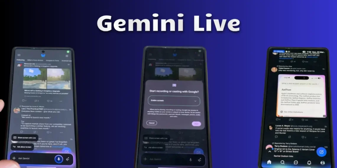 ميزة مشاركة الشاشة Gemini Live من جوجل على هاتف أندرويد