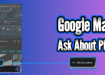 صورة توضح كيفية استخدام ميزة "Gemini" في خرائط جوجل لطرح الأسئلة والحصول على إجابات دقيقة حول الأماكن.