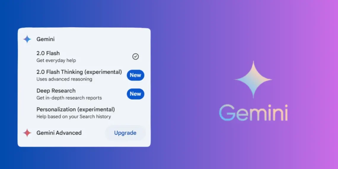 صورة توضح نماذج Gemini 2.0 الجديدة، بما في ذلك تفكير فلاش 2.0 والبحث العميق