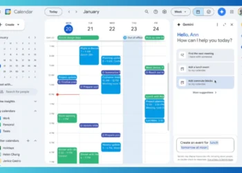 صورة توضح كيفية استخدام ميزة Gemini في تقويم جوجل لإضافة وتنظيم المواعيد باستخدام الذكاء الاصطناعي