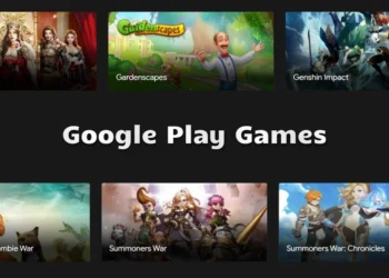 صورة توضح واجهة Google Play Games مع ألعاب أندرويد وألعاب الكمبيوتر