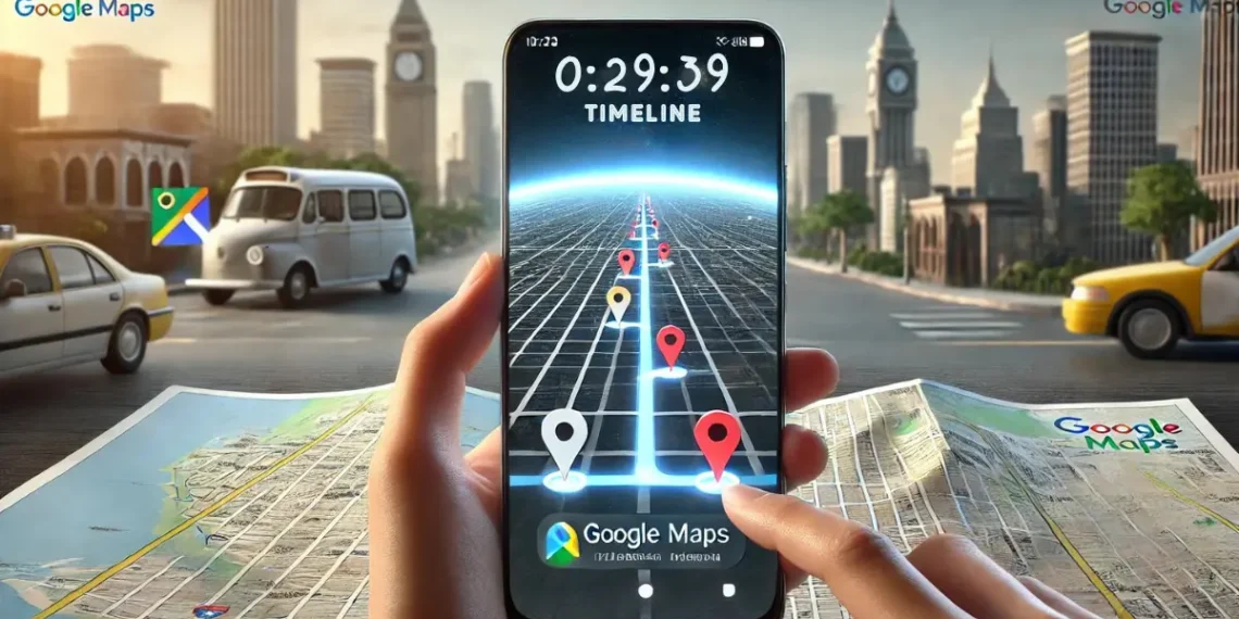 صورة توضح كيفية تفعيل النسخ الاحتياطي لبيانات الخط الزمني في تطبيق خرائط جوجل