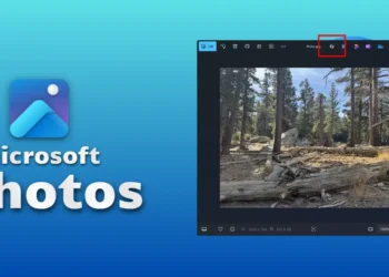 صورة توضح الميزات الجديدة في تطبيق Microsoft Photos بما في ذلك OCR، البحث البصري، وأدوات التحرير باستخدام الذكاء الاصطناعي.