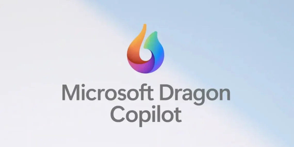 صورة توضح استخدام تقنيات الذكاء الاصطناعي في الرعاية الصحية مع نظام Dragon Copilot لتحسين تجربة الأطباء والمرضى.