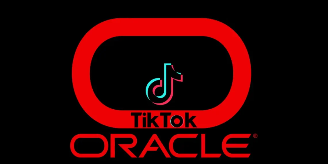 صورة توضح العلاقة بين أوراكل وتيك توك في إدارة البيانات الأمريكية والصفقة المحتملة بينهما