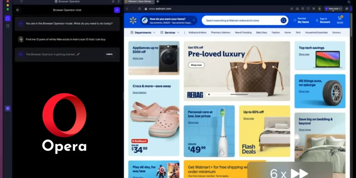 صورة توضح تقنية "Browser Operator" في متصفح أوبرا مع الذكاء الاصطناعي لتحسين تجربة التصفح.