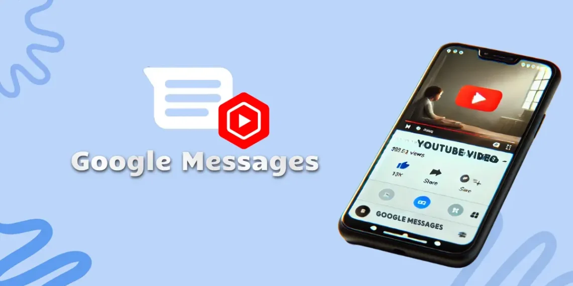 صورة توضح مشغل فيديو يوتيوب داخل محادثات رسائل جوجل