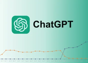 رسم بياني يوضح عدد زيارات ChatGPT في 2025