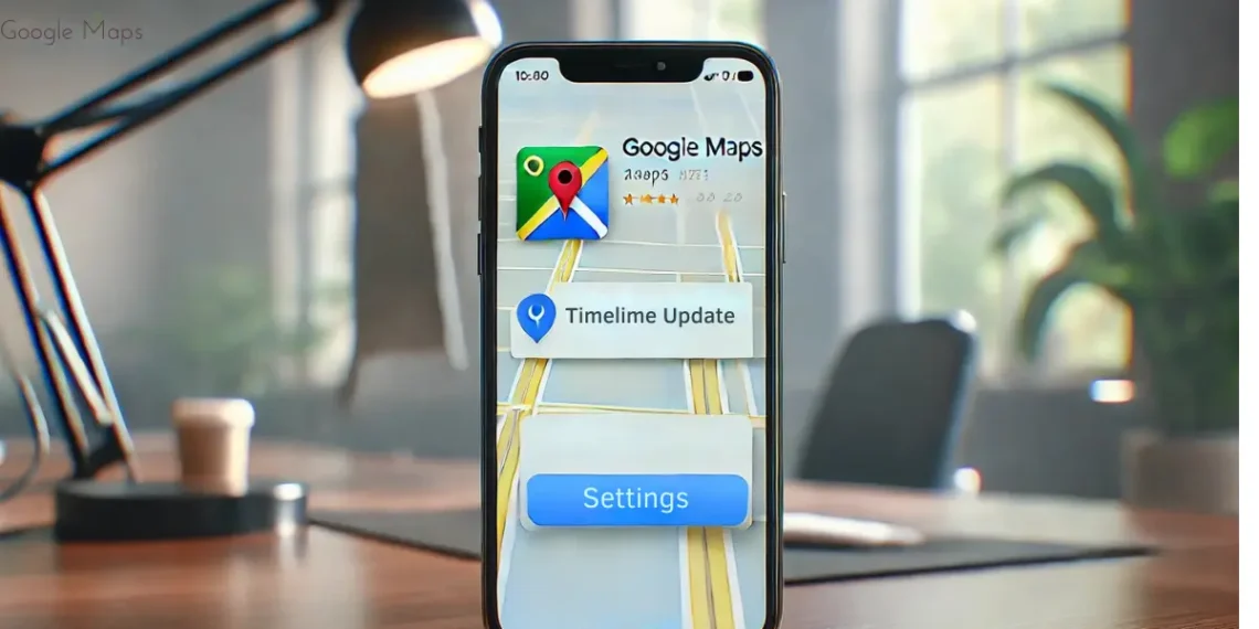 صورة توضح إشعار جوجل حول تحديث إعدادات الجدول الزمني في خرائط جوجل