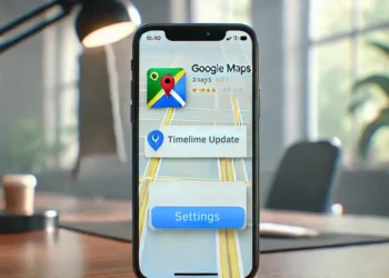 صورة توضح إشعار جوجل حول تحديث إعدادات الجدول الزمني في خرائط جوجل