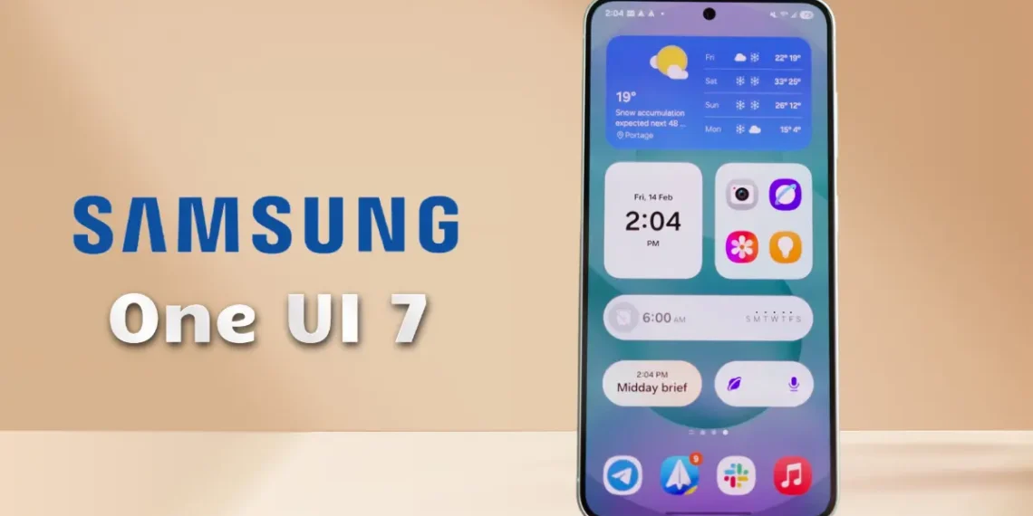 واجهة سامسونج One UI 7 الجديدة مع تحسينات على شاشة القفل والكاميرا.