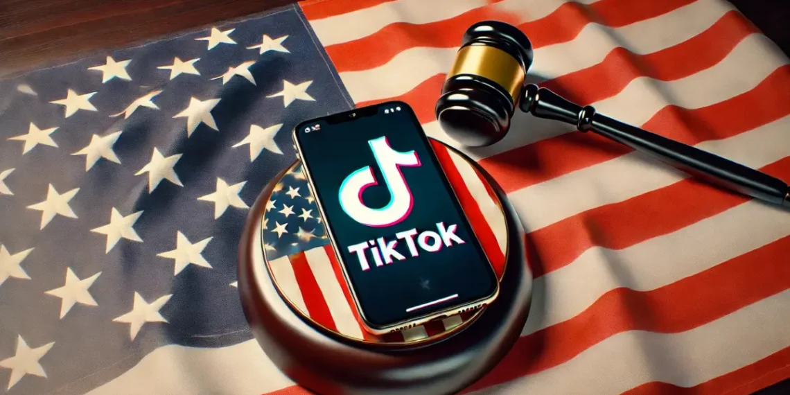 صورة تعبر عن خطر حظر تيك توك في الولايات المتحدة إذا لم يتم بيعه قبل 5 أبريل