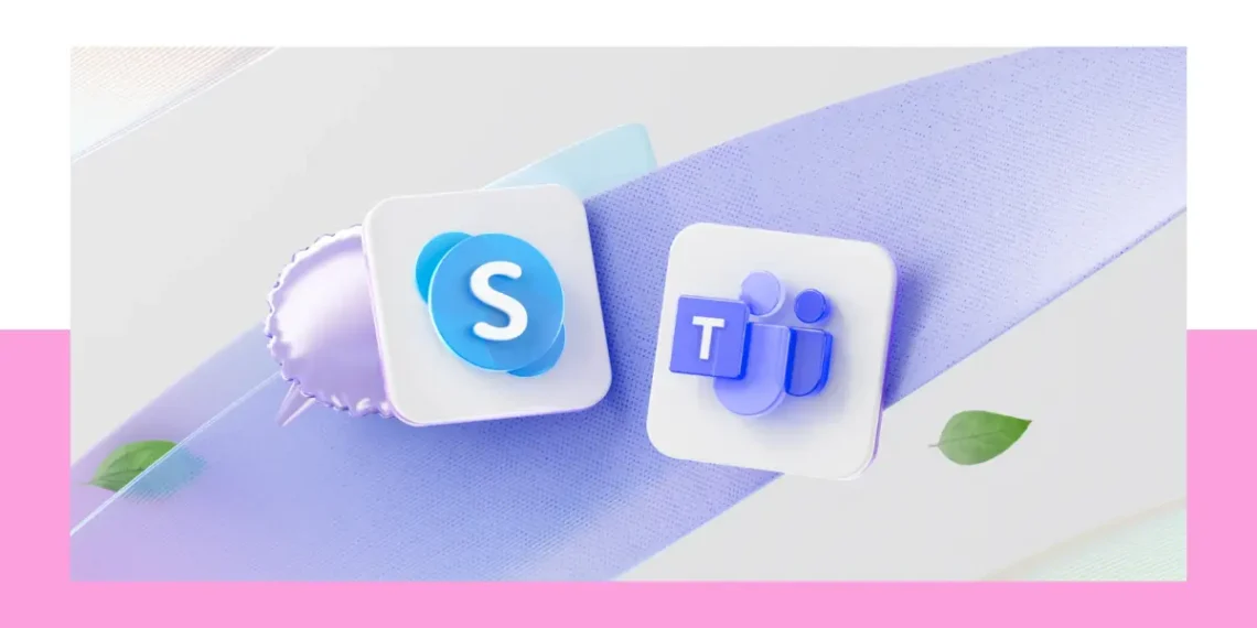 صورة توضح إيقاف سكايب و نقل البيانات إلى Teams