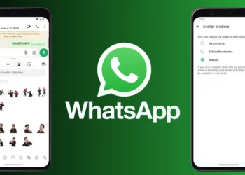 صورة توضح إعدادات ملصقات واتساب المشتركة