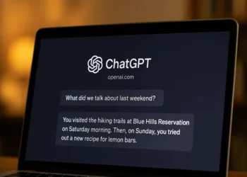 واجهة روبوت ChatGPT تُظهر تفاعلات مخصصة تستند إلى محادثات سابقة محفوظة في الذاكرة