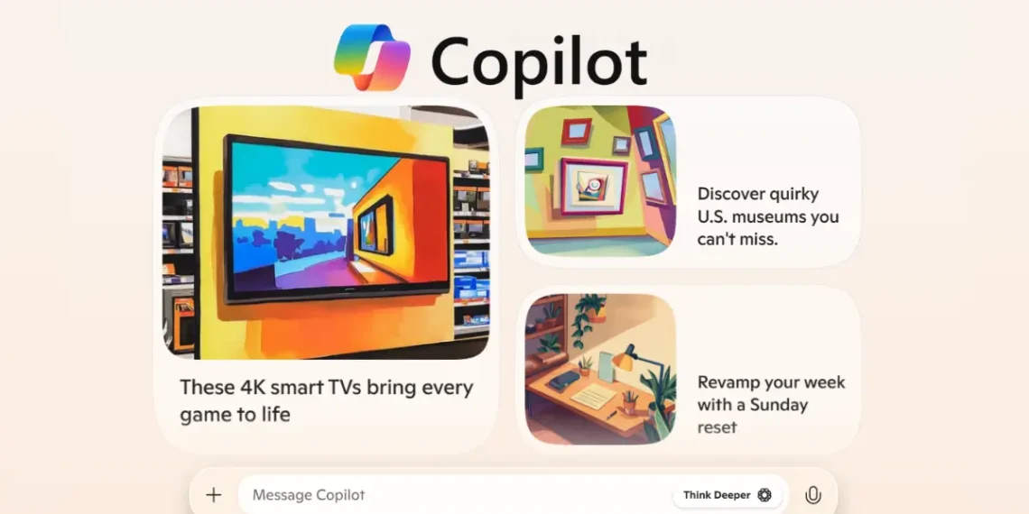 صورة توضح أدوات كوبايلوت مثل البحث العميق والبودكاست التفاعلي