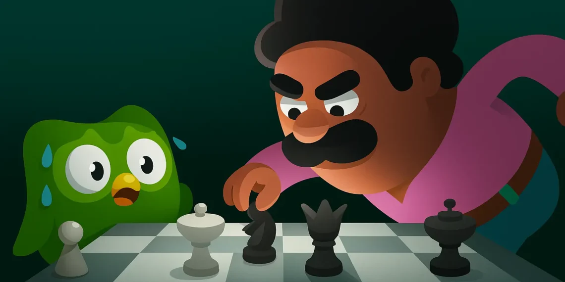 صورة توضيحية لدورة Duolingo الجديدة لتعلم الشطرنج عبر الألغاز والمباريات التفاعلية