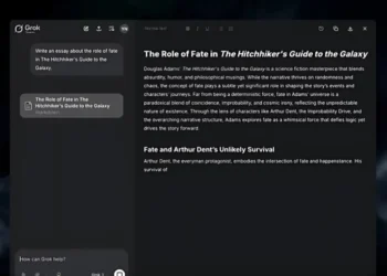 واجهة Grok Studio تعرض نافذة تحرير للمستندات والأكواد مع تكامل Google Drive