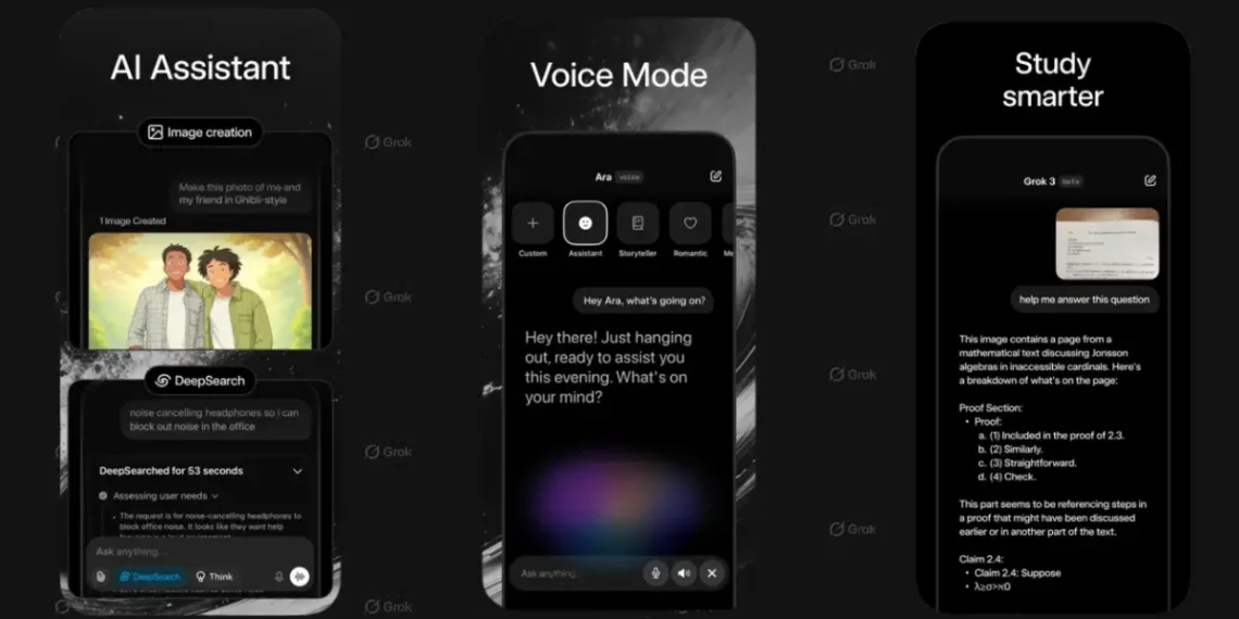 صورة توضح تطبيق Grok على هاتف آيفون