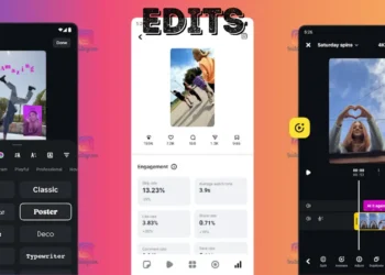 لقطة شاشة من تطبيق Edits تعرض أدوات تحرير الفيديو المتقدمة على الهاتف