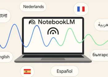 صورة توضح دعم الملخصات الصوتية في NotebookLM بأكثر من 50 لغة