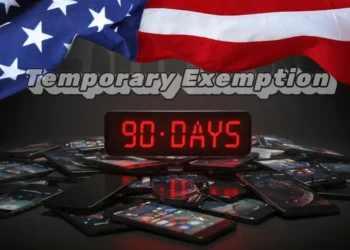 صورة توضح إعفاء مؤقت من الرسوم الجمركية الأمريكية على الهواتف الذكية والإلكترونيات