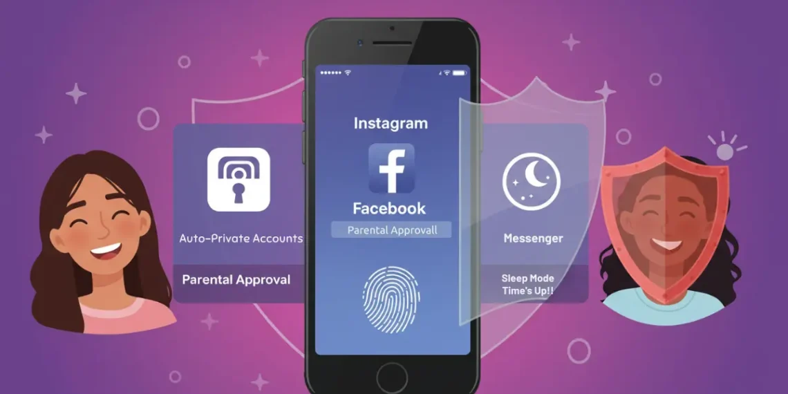 صورة توضح قيود ميتا الجديدة لحماية المراهقين