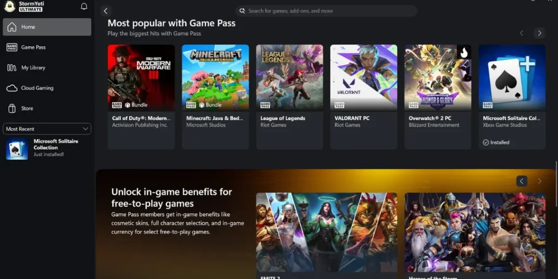 صورة توضح واجهة Game Bar الجديدة على الكمبيوتر وتحسينات Xbox Cloud Gaming - مصدر الصورة: Xbox