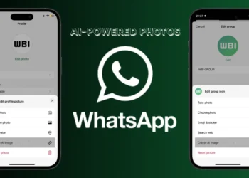 واجهة تطبيق واتساب على iOS تعرض خيار إنشاء صورة شخصية باستخدام الذكاء الاصطناعي من خلال إدخال وصف نصي