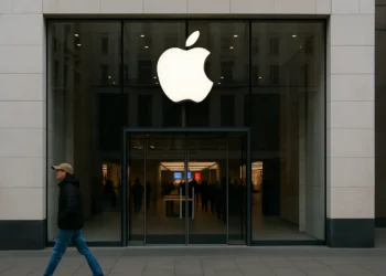 واجهة متجر أبل في نيويورك خلال إعلان خطة إدخال بحث بالذكاء الاصطناعي في سفاري وتأثيرها على سوق جوجل