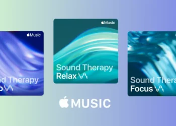 ميزة العلاج بالصوت من آبل ميوزك، توضح مفهوم العلاج بالموسيقى وتحسين التركيز والنوم.