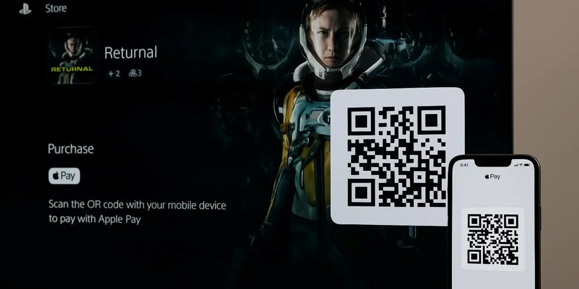 صورة تعبر عن الدفع باستخدام Apple Pay على PS5