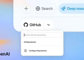 صورة توضح تكامل أداة ChatGPT للبحث العميق مع GitHub