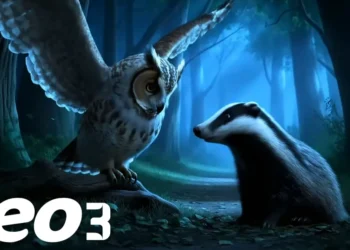 لقطة توضيحية من فيديو تم توليده بواسطة Veo 3 من جوجل، يظهر فيها تفاعل دقيق بين الشخصيات والصوت في مشهد واقعي