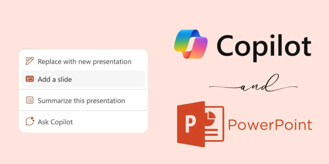 صورة تعبر عن ميزة إنشاء عروض تقديمية فى باوربوينت بضغطة زر من كوبايلوت