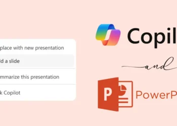 صورة تعبر عن ميزة إنشاء عروض تقديمية فى باوربوينت بضغطة زر من كوبايلوت