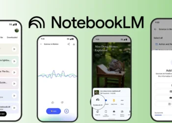 واجهة تطبيق NotebookLM من جوجل تعرض تحويل الملفات إلى عروض مرئية تعليمية تفاعلية